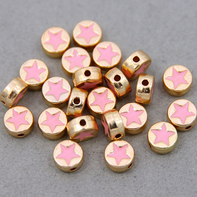 10 τμχ μικτές στρογγυλές μεταλλικές χάντρες από κράμα σμάλτου σε σχήμα καρδιάς, που χρησιμοποιούνται για την κατασκευή κοσμημάτων χειροποίητο DIY κολιέ βραχιόλι