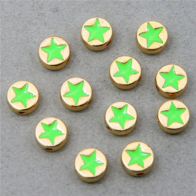 10 τμχ μικτές στρογγυλές μεταλλικές χάντρες από κράμα σμάλτου σε σχήμα καρδιάς, που χρησιμοποιούνται για την κατασκευή κοσμημάτων χειροποίητο DIY κολιέ βραχιόλι