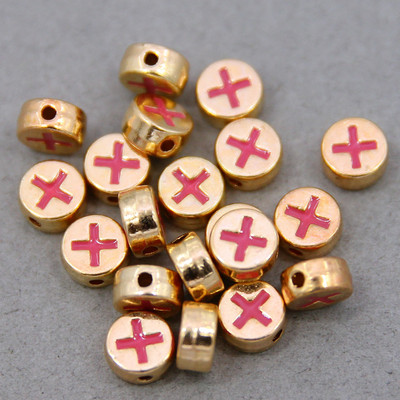 10 τμχ μικτές στρογγυλές μεταλλικές χάντρες από κράμα σμάλτου σε σχήμα καρδιάς, που χρησιμοποιούνται για την κατασκευή κοσμημάτων χειροποίητο DIY κολιέ βραχιόλι