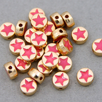 10 τμχ μικτές στρογγυλές μεταλλικές χάντρες από κράμα σμάλτου σε σχήμα καρδιάς, που χρησιμοποιούνται για την κατασκευή κοσμημάτων χειροποίητο DIY κολιέ βραχιόλι