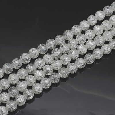 40-100 kom/lot 4 mm/6 mm/8 mm/10 mm mješovite okrugle staklene perle napukle snijegom kvarcne kristalne perle razmaknice perle za izradu nakita DIY