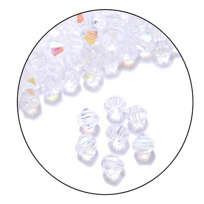 iYOE 2/3/4/6mm kristallvahehelmed Rhombus AB läbipaistvad helmed käevõru kaelakee valmistamiseks DIY näputöö käsitöö kodusisustus