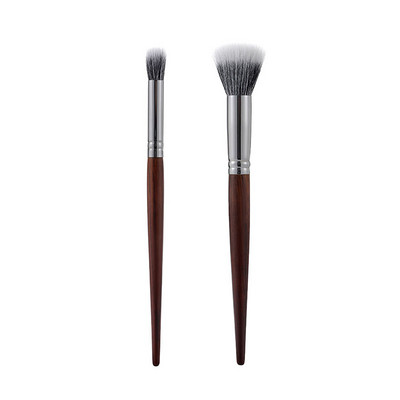 1/2 τεμ. Φυσικό ξύλο Stippling Πινέλο Μακιγιάζ Στρογγυλή κεφαλή Ρουζ Βούρτσες Μακιγιάζ Πούδρα Contour Πολυλειτουργικό καλλυντικό εργαλείο