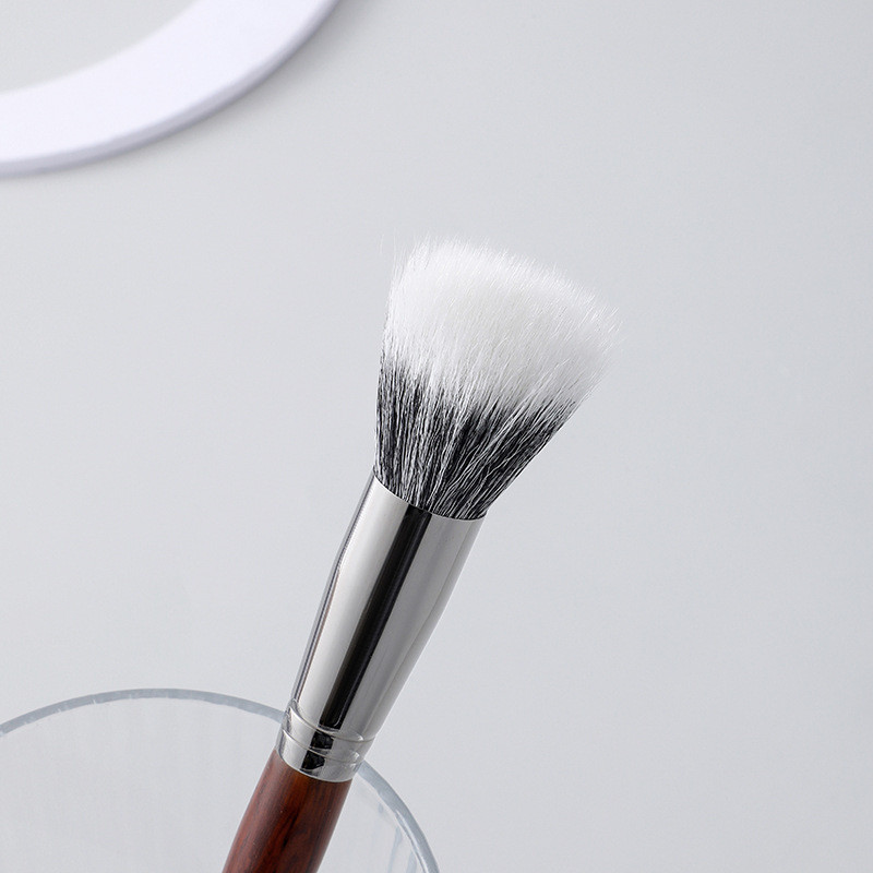 1/2 τεμ. Φυσικό ξύλο Stippling Πινέλο Μακιγιάζ Στρογγυλή κεφαλή Ρουζ Βούρτσες Μακιγιάζ Πούδρα Contour Πολυλειτουργικό καλλυντικό εργαλείο