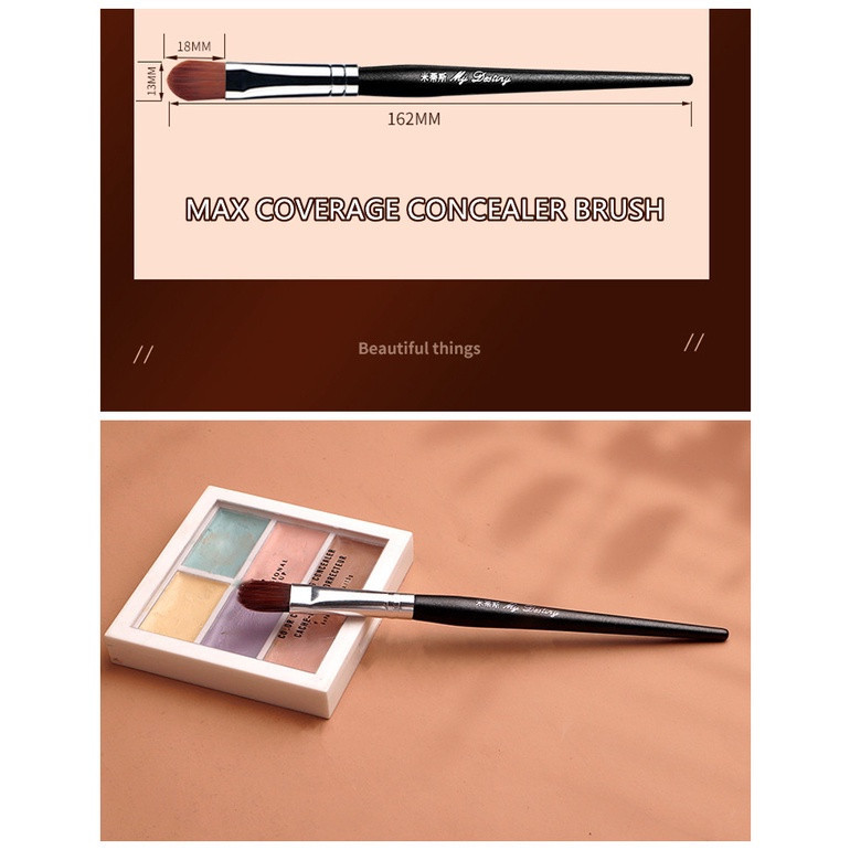 MyDestiny četkica za šminku s maksimalnim prekrivanjem - crna mekana sintetička besprijekorna kozmetika za uljepšavanje