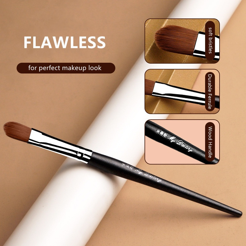 MyDestiny četkica za šminku s maksimalnim prekrivanjem - crna mekana sintetička besprijekorna kozmetika za uljepšavanje