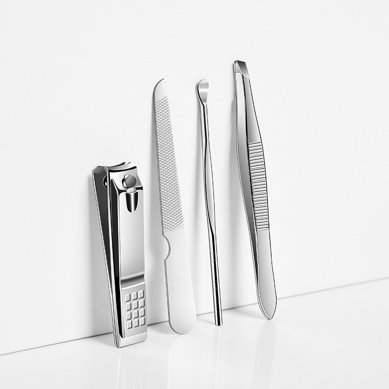 4db/készlet Rozsdamentes acél körömvágó szett Kiváló minőségű szépségápolási manikűr szett körömvágó ajándék hordozható körömápoló eszközkészlet