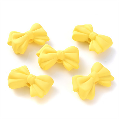 5 τμχ 32x21mm Ακρυλικές χάντρες με κόμπο φιόγκου Ματ πολύχρωμες χαλαρές χάντρες για κοσμήματα Κατασκευή Diy κολιέ Βραχιόλια Αξεσουάρ