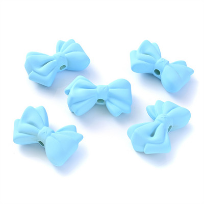 5 τμχ 32x21mm Ακρυλικές χάντρες με κόμπο φιόγκου Ματ πολύχρωμες χαλαρές χάντρες για κοσμήματα Κατασκευή Diy κολιέ Βραχιόλια Αξεσουάρ