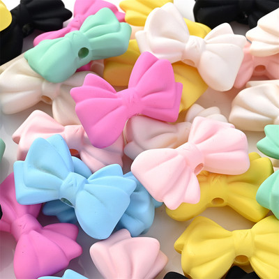 5 τμχ 32x21mm Ακρυλικές χάντρες με κόμπο φιόγκου Ματ πολύχρωμες χαλαρές χάντρες για κοσμήματα Κατασκευή Diy κολιέ Βραχιόλια Αξεσουάρ