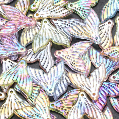 Akrüülhelmed 20x20mm 30tk gradientvärvi merineitsi saba ripatsid akrüülist vahehelmed ehete valmistamiseks isetegemise ehete tarvikud