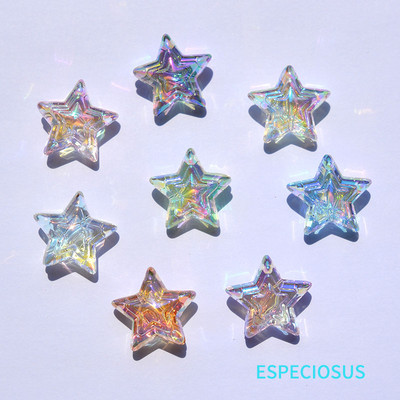 Διάφανες πολύχρωμες χάντρες πεντάγραμμου επιμεταλλωμένο με υπεριώδη ακτινοβολία βραχιόλι Γούρια Κολιέ Τμήμα Χειροποίητων DIY Αξεσουάρ μόδας κοσμημάτων