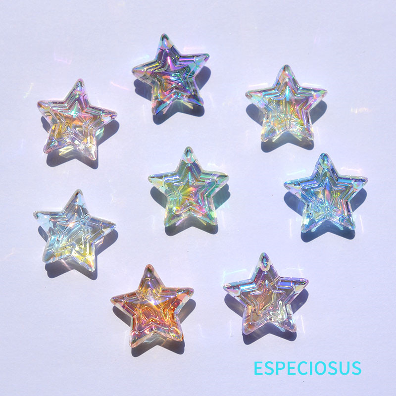 Διάφανες πολύχρωμες χάντρες πεντάγραμμου επιμεταλλωμένο με υπεριώδη ακτινοβολία βραχιόλι Γούρια Κολιέ Τμήμα Χειροποίητων DIY Αξεσουάρ μόδας κοσμημάτων