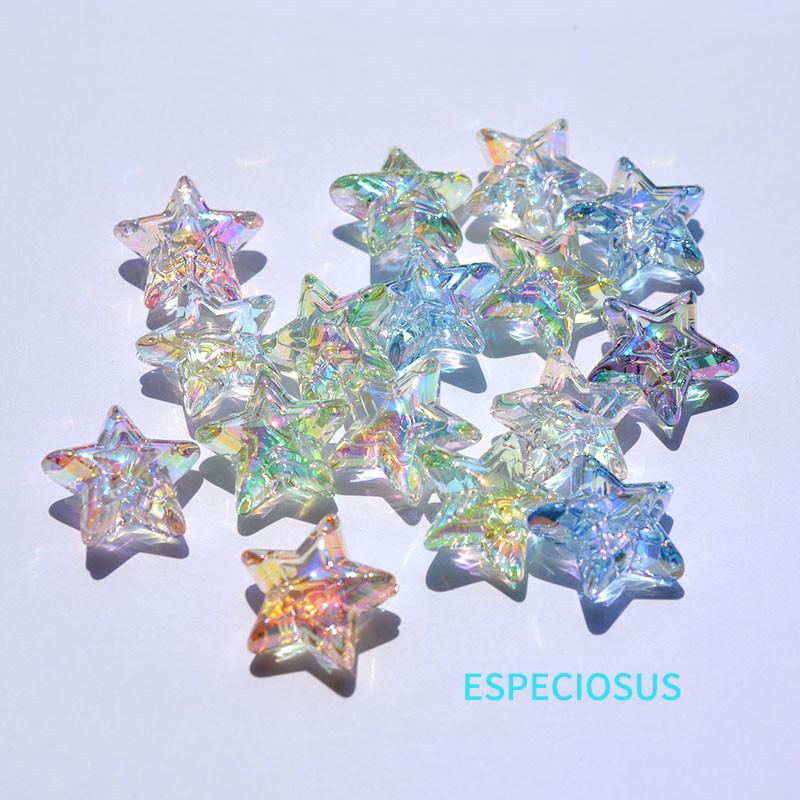 Διάφανες πολύχρωμες χάντρες πεντάγραμμου επιμεταλλωμένο με υπεριώδη ακτινοβολία βραχιόλι Γούρια Κολιέ Τμήμα Χειροποίητων DIY Αξεσουάρ μόδας κοσμημάτων