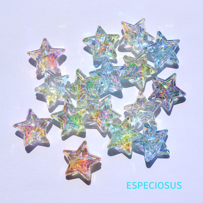 Διάφανες πολύχρωμες χάντρες πεντάγραμμου επιμεταλλωμένο με υπεριώδη ακτινοβολία βραχιόλι Γούρια Κολιέ Τμήμα Χειροποίητων DIY Αξεσουάρ μόδας κοσμημάτων