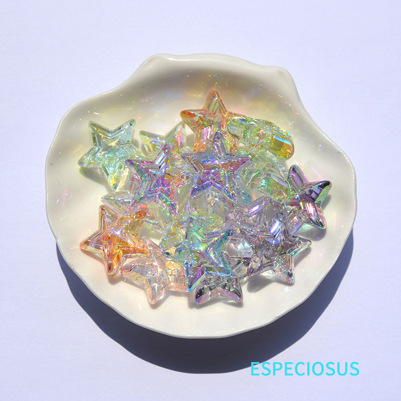 Διάφανες πολύχρωμες χάντρες πεντάγραμμου επιμεταλλωμένο με υπεριώδη ακτινοβολία βραχιόλι Γούρια Κολιέ Τμήμα Χειροποίητων DIY Αξεσουάρ μόδας κοσμημάτων