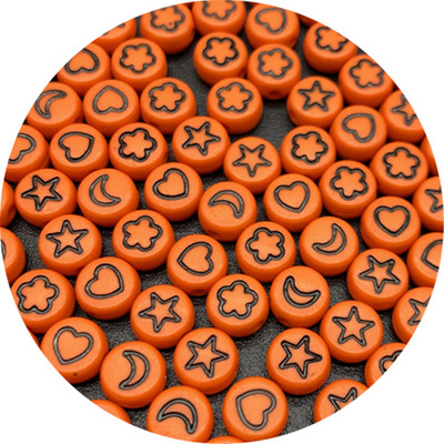 100db 7 mm-es ovális alakú csillagok Hold virág gyöngyök akril sorközű gyöngyök ékszerkészítéshez barkácsolás karkötő nyaklánc kiegészítők