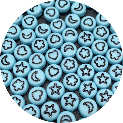 100db 7 mm-es ovális alakú csillagok Hold virág gyöngyök akril sorközű gyöngyök ékszerkészítéshez barkácsolás karkötő nyaklánc kiegészítők