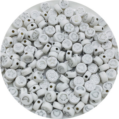 100db 7 mm-es ovális alakú csillagok Hold virág gyöngyök akril sorközű gyöngyök ékszerkészítéshez barkácsolás karkötő nyaklánc kiegészítők