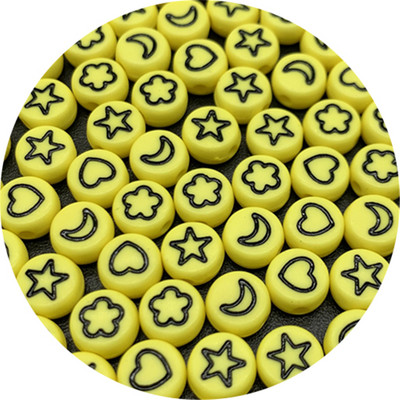 100db 7 mm-es ovális alakú csillagok Hold virág gyöngyök akril sorközű gyöngyök ékszerkészítéshez barkácsolás karkötő nyaklánc kiegészítők