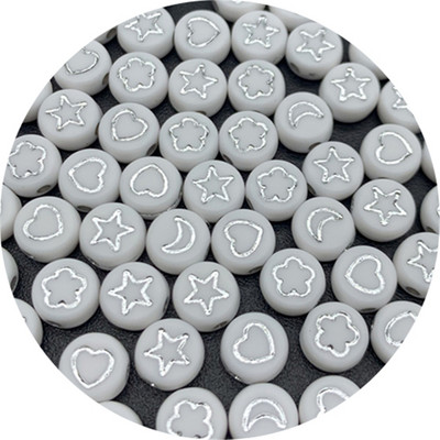 100db 7 mm-es ovális alakú csillagok Hold virág gyöngyök akril sorközű gyöngyök ékszerkészítéshez barkácsolás karkötő nyaklánc kiegészítők