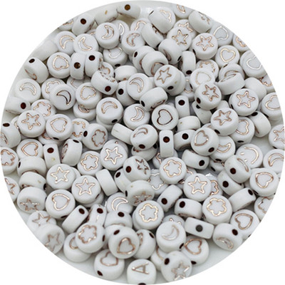 100db 7 mm-es ovális alakú csillagok Hold virág gyöngyök akril sorközű gyöngyök ékszerkészítéshez barkácsolás karkötő nyaklánc kiegészítők