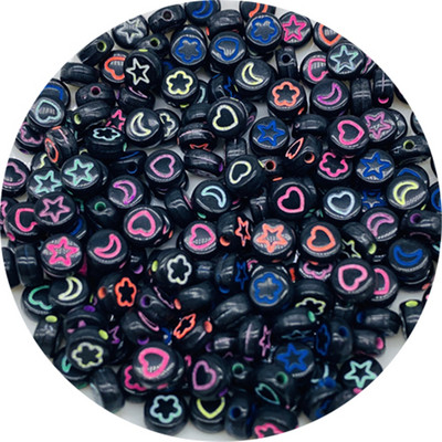 100db 7 mm-es ovális alakú csillagok Hold virág gyöngyök akril sorközű gyöngyök ékszerkészítéshez barkácsolás karkötő nyaklánc kiegészítők