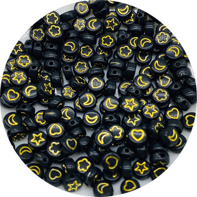 100db 7 mm-es ovális alakú csillagok Hold virág gyöngyök akril sorközű gyöngyök ékszerkészítéshez barkácsolás karkötő nyaklánc kiegészítők