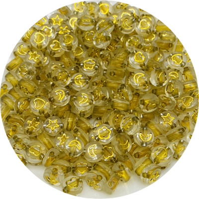 100db 7 mm-es ovális alakú csillagok Hold virág gyöngyök akril sorközű gyöngyök ékszerkészítéshez barkácsolás karkötő nyaklánc kiegészítők