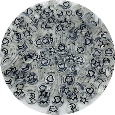 100db 7 mm-es ovális alakú csillagok Hold virág gyöngyök akril sorközű gyöngyök ékszerkészítéshez barkácsolás karkötő nyaklánc kiegészítők