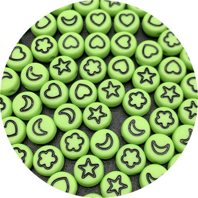 100db 7 mm-es ovális alakú csillagok Hold virág gyöngyök akril sorközű gyöngyök ékszerkészítéshez barkácsolás karkötő nyaklánc kiegészítők