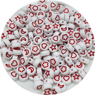 100db 7 mm-es ovális alakú csillagok Hold virág gyöngyök akril sorközű gyöngyök ékszerkészítéshez barkácsolás karkötő nyaklánc kiegészítők