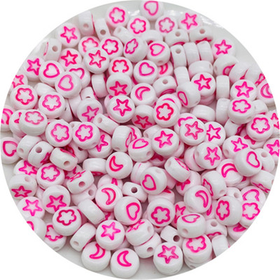 100db 7 mm-es ovális alakú csillagok Hold virág gyöngyök akril sorközű gyöngyök ékszerkészítéshez barkácsolás karkötő nyaklánc kiegészítők