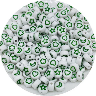 100db 7 mm-es ovális alakú csillagok Hold virág gyöngyök akril sorközű gyöngyök ékszerkészítéshez barkácsolás karkötő nyaklánc kiegészítők