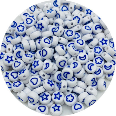 100db 7 mm-es ovális alakú csillagok Hold virág gyöngyök akril sorközű gyöngyök ékszerkészítéshez barkácsolás karkötő nyaklánc kiegészítők