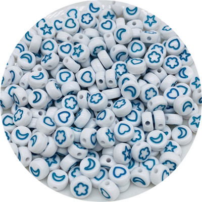 100db 7 mm-es ovális alakú csillagok Hold virág gyöngyök akril sorközű gyöngyök ékszerkészítéshez barkácsolás karkötő nyaklánc kiegészítők