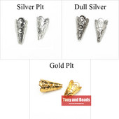 (70Pcs=1Lot !) Nalaz za nakit 9x16MM šuplja perla Završna kapica Konus Zlatna boja Srebrna boja Brončano poniklano Br.BC4