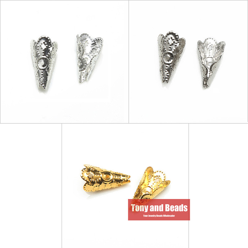 (70Pcs=1Lot !) Nalaz za nakit 9x16MM šuplja perla Završna kapica Konus Zlatna boja Srebrna boja Brončano poniklano Br.BC4