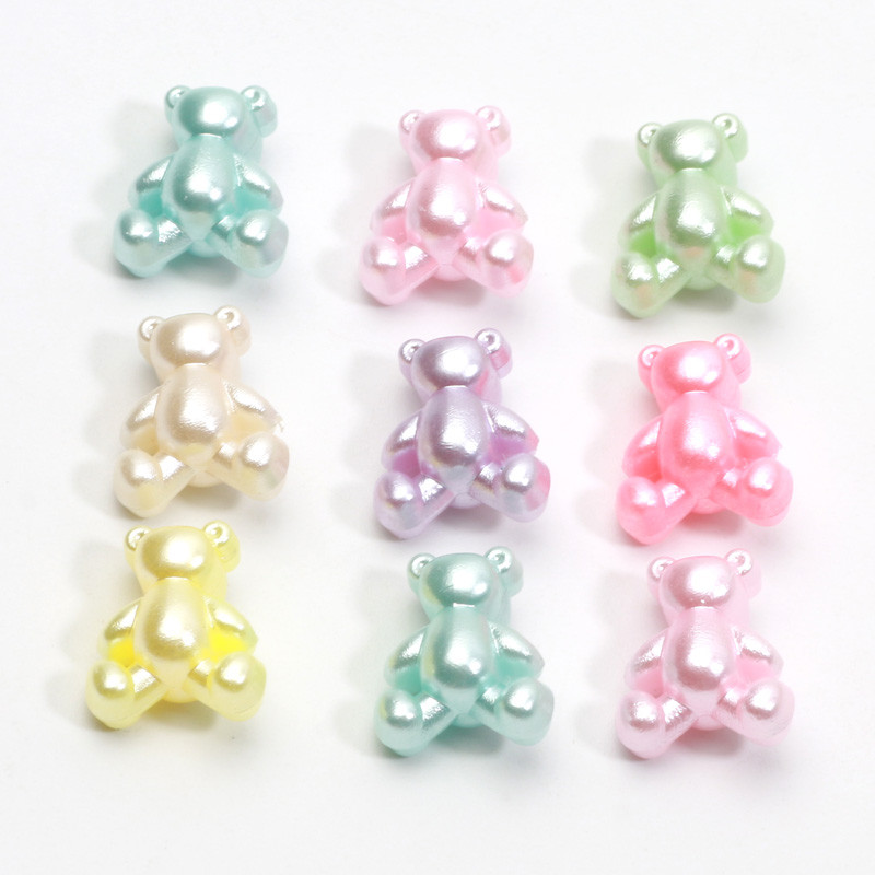 50 τμχ 12x14 χιλιοστά Γυαλιστερές χαριτωμένες χάντρες αρκούδας Ακρυλικές Χαλαρές χάντρες για Diy Κοσμήματα Κατασκευή Βραχιόλι Κολιέ Σκουλαρίκια Χειροτεχνία