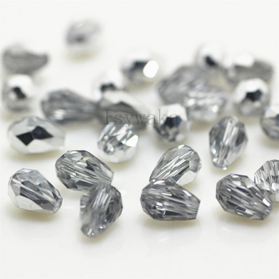 U Pick Spalva 5 * 7 mm 70 vnt briaunoti ašarų karoliukai Austrijos krištoliniai karoliukai vandens lašų karoliukai laisvi tarpiniai karoliukai, skirti papuošalų gamybai "pasidaryk pats"