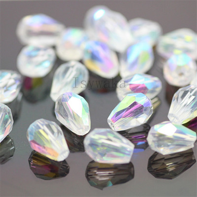 U Pick Spalva 5 * 7 mm 70 vnt briaunoti ašarų karoliukai Austrijos krištoliniai karoliukai vandens lašų karoliukai laisvi tarpiniai karoliukai, skirti papuošalų gamybai "pasidaryk pats"