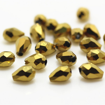 U Pick Spalva 5 * 7 mm 70 vnt briaunoti ašarų karoliukai Austrijos krištoliniai karoliukai vandens lašų karoliukai laisvi tarpiniai karoliukai, skirti papuošalų gamybai "pasidaryk pats"