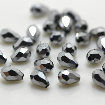 U Pick Spalva 5 * 7 mm 70 vnt briaunoti ašarų karoliukai Austrijos krištoliniai karoliukai vandens lašų karoliukai laisvi tarpiniai karoliukai, skirti papuošalų gamybai "pasidaryk pats"