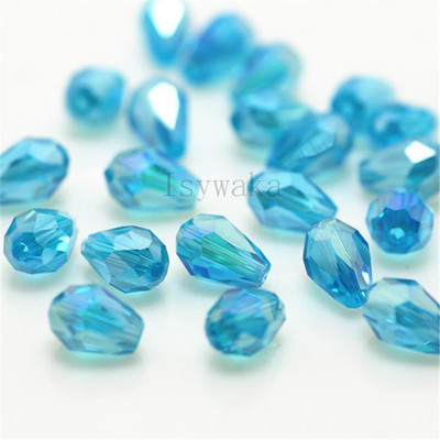 U Pick Spalva 5 * 7 mm 70 vnt briaunoti ašarų karoliukai Austrijos krištoliniai karoliukai vandens lašų karoliukai laisvi tarpiniai karoliukai, skirti papuošalų gamybai "pasidaryk pats"