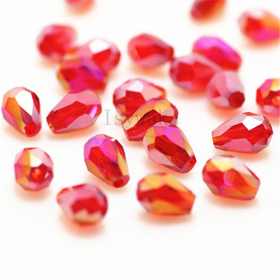 U Pick Spalva 5 * 7 mm 70 vnt briaunoti ašarų karoliukai Austrijos krištoliniai karoliukai vandens lašų karoliukai laisvi tarpiniai karoliukai, skirti papuošalų gamybai "pasidaryk pats"