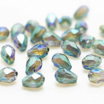 U Pick Spalva 5 * 7 mm 70 vnt briaunoti ašarų karoliukai Austrijos krištoliniai karoliukai vandens lašų karoliukai laisvi tarpiniai karoliukai, skirti papuošalų gamybai "pasidaryk pats"