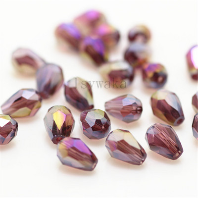 U Pick Spalva 5 * 7 mm 70 vnt briaunoti ašarų karoliukai Austrijos krištoliniai karoliukai vandens lašų karoliukai laisvi tarpiniai karoliukai, skirti papuošalų gamybai "pasidaryk pats"