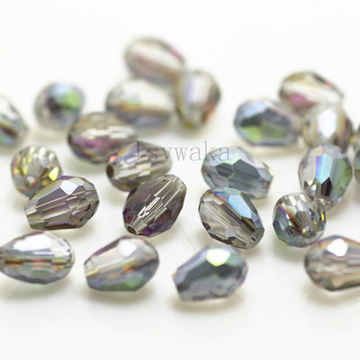 U Pick Spalva 5 * 7 mm 70 vnt briaunoti ašarų karoliukai Austrijos krištoliniai karoliukai vandens lašų karoliukai laisvi tarpiniai karoliukai, skirti papuošalų gamybai "pasidaryk pats"