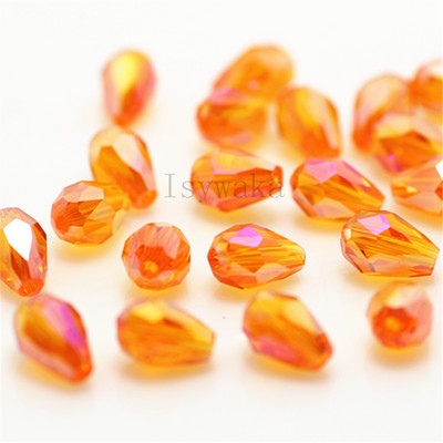 U Pick Spalva 5 * 7 mm 70 vnt briaunoti ašarų karoliukai Austrijos krištoliniai karoliukai vandens lašų karoliukai laisvi tarpiniai karoliukai, skirti papuošalų gamybai "pasidaryk pats"