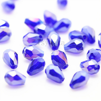 U Pick Spalva 5 * 7 mm 70 vnt briaunoti ašarų karoliukai Austrijos krištoliniai karoliukai vandens lašų karoliukai laisvi tarpiniai karoliukai, skirti papuošalų gamybai "pasidaryk pats"